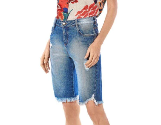 BERMUDA JEANS CICLISTA MORENA ROSA 204360 - Jeans