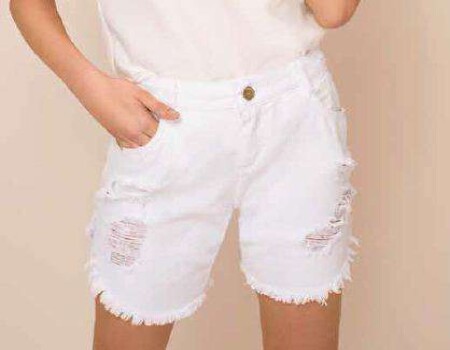 BERMUDA SARJA CONFORT MORENA ROSA 203385 - Branco