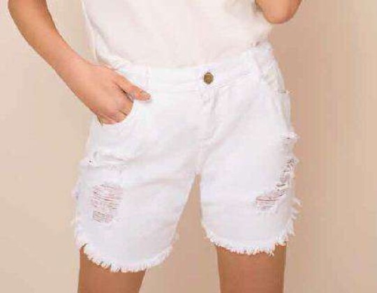 BERMUDA SARJA CONFORT MORENA ROSA 203385 - Branco