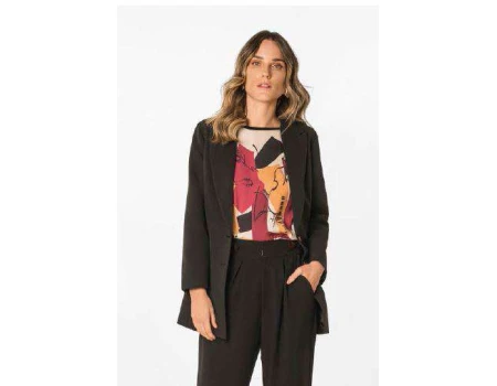 BLAZER ALFAIATARIA BOTÃO MORENA ROSA 105499 - Preto
