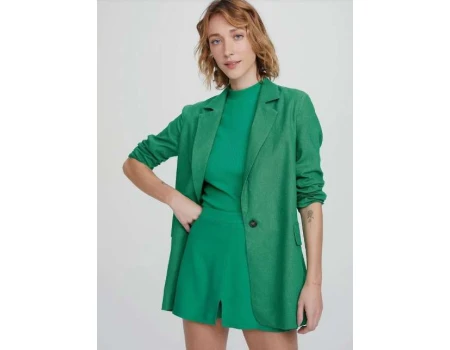 BLAZER BÁSICO FEMININO OVERSIZED LINHO HERING K4RV - Verde