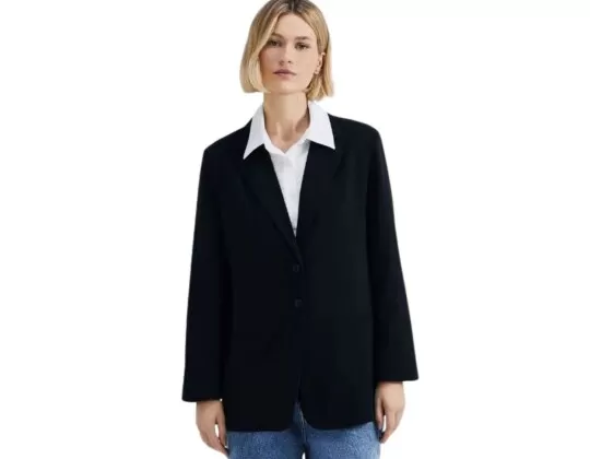 BLAZER FEMININO ALONGADO EM CREPE HERING K5EZ - Preto