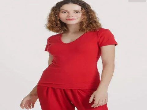 BLUSA BASICA ALGODÃO E ELASTANO HERING 02TQ - Vermelho