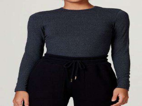 BLUSA BÁSICA MANGA LONGA FEMININA HERING 02QY - Chumbo