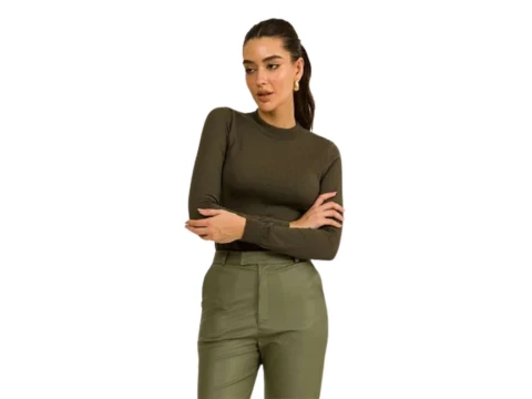 BLUSA BASICA TRICOT BYA BEAUTIFULL 30652 - Marrom