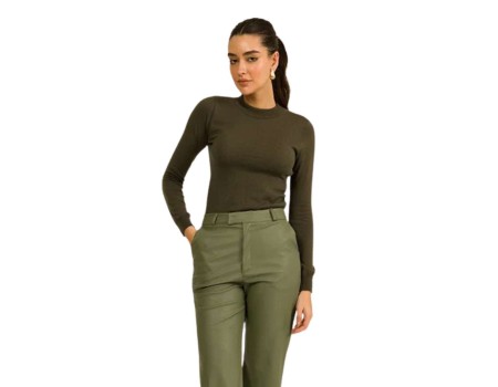 BLUSA BASICA TRICOT BYA BEAUTIFULL 30652 - Marrom