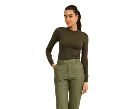 BLUSA BASICA TRICOT BYA BEAUTIFULL 30652 - Marrom