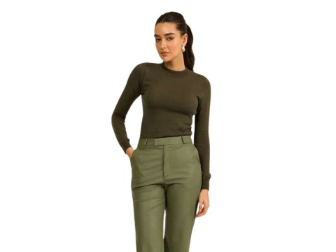 BLUSA BASICA TRICOT BYA BEAUTIFULL 30652 - Marrom