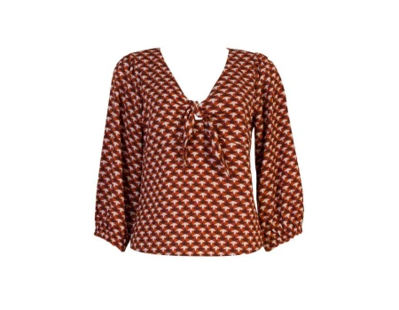 BLUSA CREPE EST. LAÇO NO BUSTO SEIKI 520664 - Caramelo
