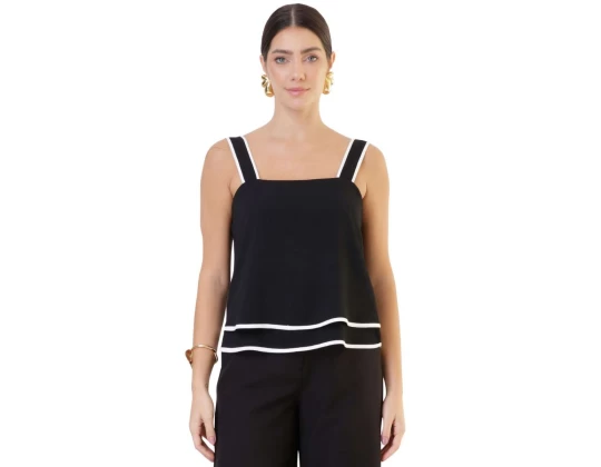 BLUSA CREPE TEXTURIZADA SEIKI 221201 - Preto