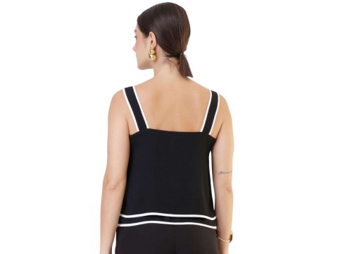 BLUSA CREPE TEXTURIZADA SEIKI 221201 - Preto