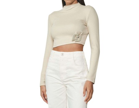 BLUSA CROPPED SLIM COLCCI 036.01.18344 - Creme
