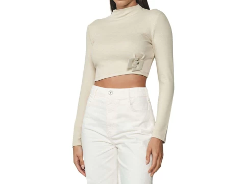 BLUSA CROPPED SLIM COLCCI 036.01.18344 - Creme