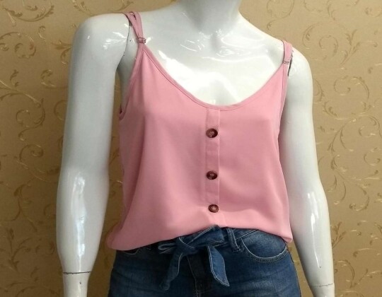 BLUSA DE ALÇA COM BOTÕES MICHELY - Lilas