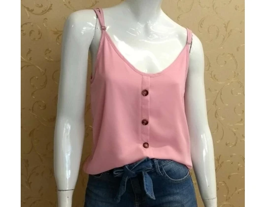 BLUSA DE ALÇA COM BOTÕES MICHELY - Lilas