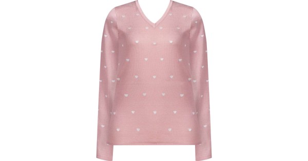 blusa de fio rosa