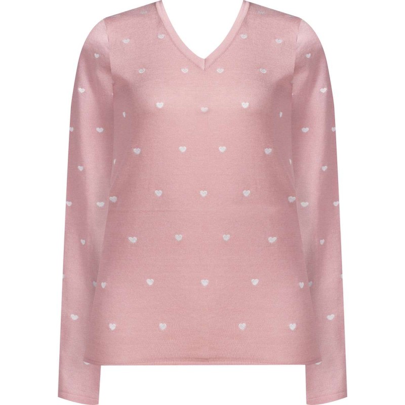 blusa de fio rosa