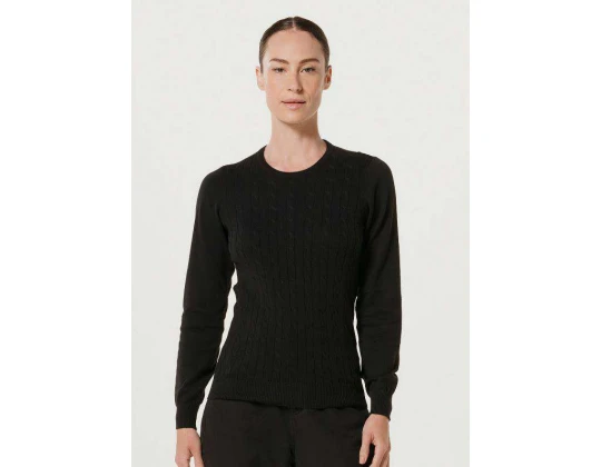 BLUSA DE FIO DECOTE REDONDO COM TEXTURA HERING K0MX - Preto
