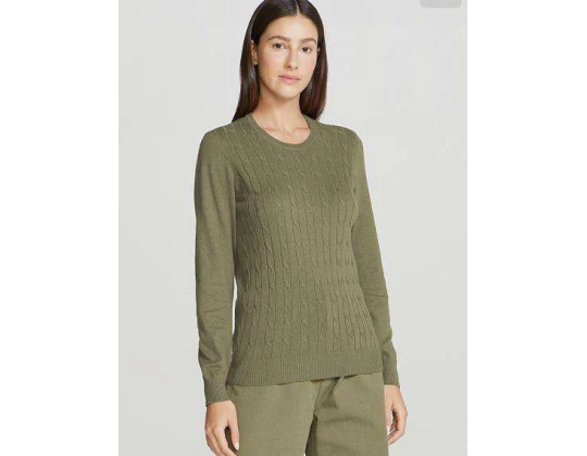 BLUSA DE FIO DECOTE REDONDO COM TEXTURA HERING K0MX - Verde