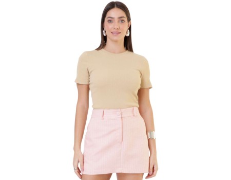 BLUSA DE MALHA RIBANA SEIKI 431369 - Bege