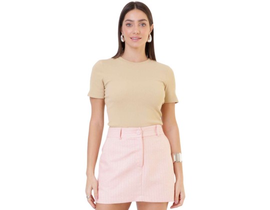 BLUSA DE MALHA RIBANA SEIKI 431369 - Bege