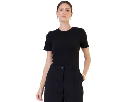 BLUSA DE MALHA RIBANA SEIKI 431369 - Preto