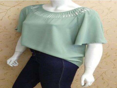 BLUSA DECOTE REDONDO MARIA VALENTINA 105378 - Verde