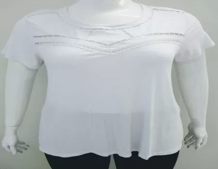 BLUSA DETALHE RENDA LISAMOUR 20351 - Branco