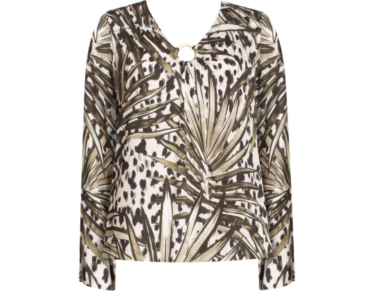 BLUSA ESTAMPADA COM DETALHE ARGOLA SEIKI 320793 - Verde