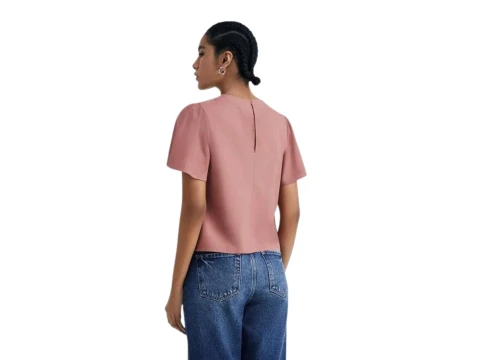 BLUSA FEM MANGA GODÊ HERING K55Y - Rosa claro BLUSA FEM MANGA GODÊ HERING K55Y - Rosa claro