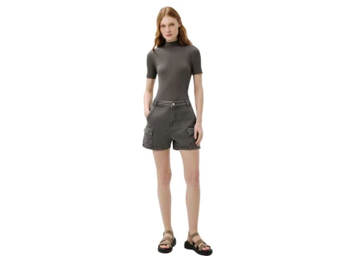 BLUSA FEM TRICOT GOLA ALTA HERING K5G4 - Cinza escuro BLUSA FEM TRICOT GOLA ALTA HERING K5G4 - Cinza escuro