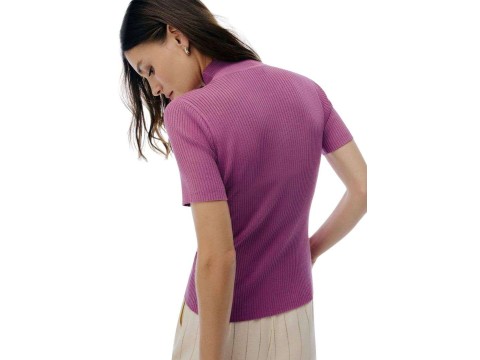 BLUSA FEM TRICOT GOLA ALTA HERING K5G4 - Roxo
