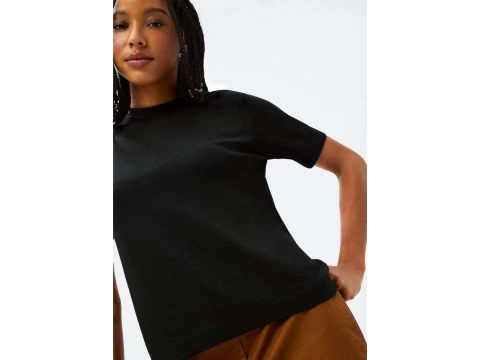 BLUSA FEM TRICOT HERING K5CV - Preto