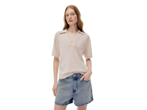 BLUSA FEM TRICOT HERING K6AB - Bege