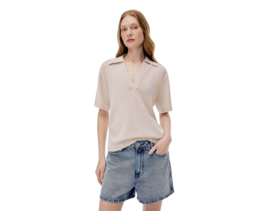 BLUSA FEM TRICOT HERING K6AB - Bege