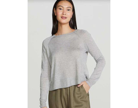 BLUSA FEMININA BÁSICA EM TRICÔ HERING K4E4 - Cinza