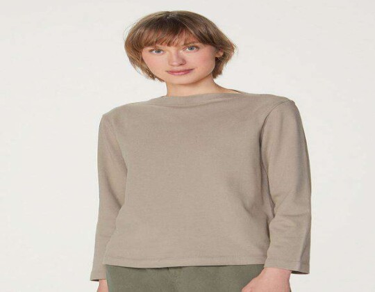 BLUSA FEMININA ML DECOTE CANOA HERING 4FCV - Caqui