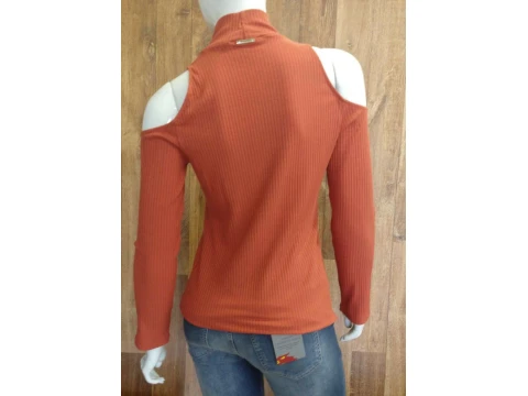 BLUSA GOLA ALTA MANGA LONGA MORENA ROSA 107717 - Telha BLUSA GOLA ALTA MANGA LONGA MORENA ROSA 107717 - Telha