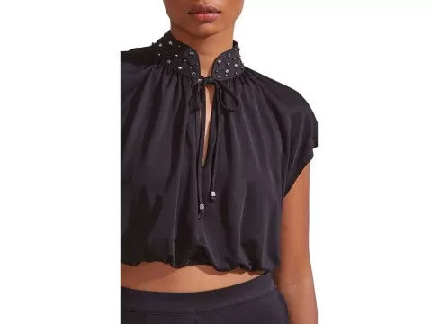 BLUSA GOLA PADRE CAVA MARIA VALENTINA 108159 - Preto
