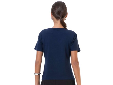 BLUSA MALHA BÁSICA DECOTE REDONDO SEIKI 130002 - Marinho