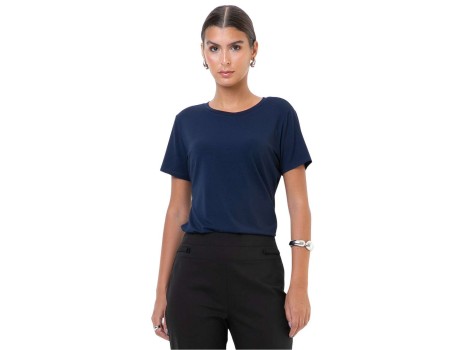 BLUSA MALHA BÁSICA DECOTE REDONDO SEIKI 130002 - Marinho