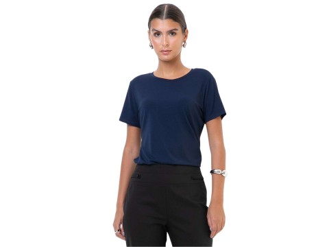 BLUSA MALHA BÁSICA DECOTE REDONDO SEIKI 130002 - Marinho