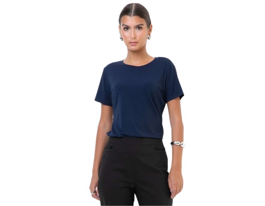 BLUSA MALHA BÁSICA DECOTE REDONDO SEIKI 130002 - Marinho