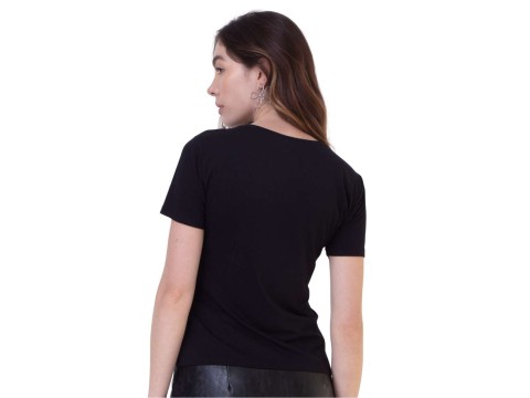 BLUSA MALHA BÁSICA DECOTE REDONDO SEIKI 130002 - Preto
