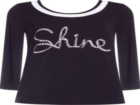 BLUSA MALHA ESTAMPA NA FRENTE NITROGEN 330464 - Preto