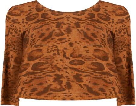 BLUSA MALHA ESTAMPADA ONÇA SEIKI 330777 - Caramelo