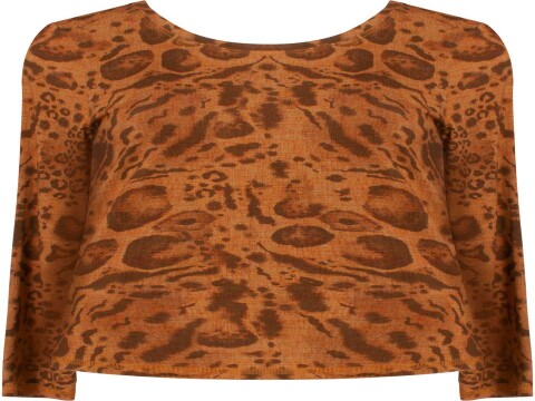 BLUSA MALHA ESTAMPADA ONÇA SEIKI 330777 - Caramelo