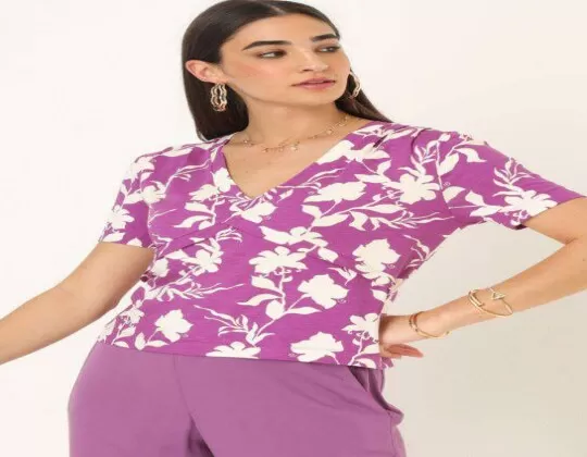 BLUSA MALHA ESTP.PREGAS ABAIXO BUSTO SEIKI 301333 - Roxo