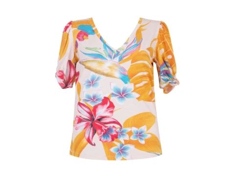 BLUSA MALHA VISCOSE C/DET NO NA MANGA SEIKI 730419 - Amarelo