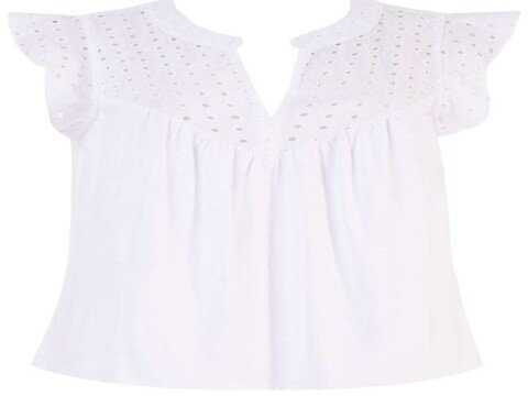 BLUSA MALHA VISCOSE DETALHE EM LAISE SEIKI 431034 - Branco